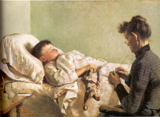 mother and sick child